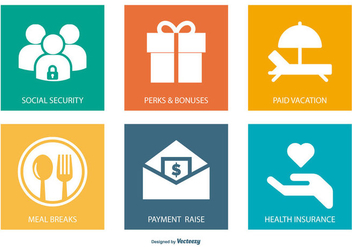 Employment Benefits Icon Collection - vector #445211 gratis